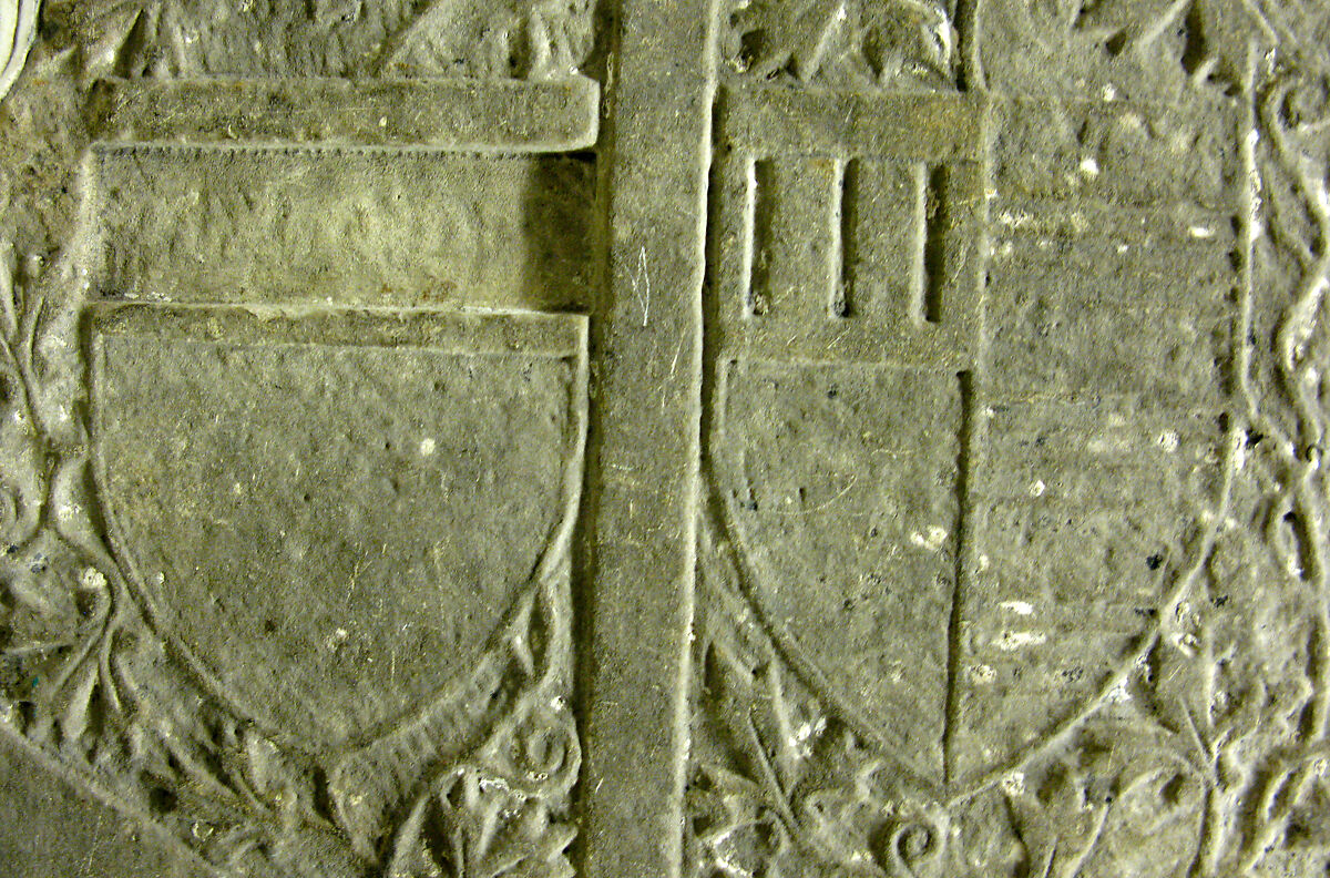 Tomb Slab, Limestone, inlaid with marble, French