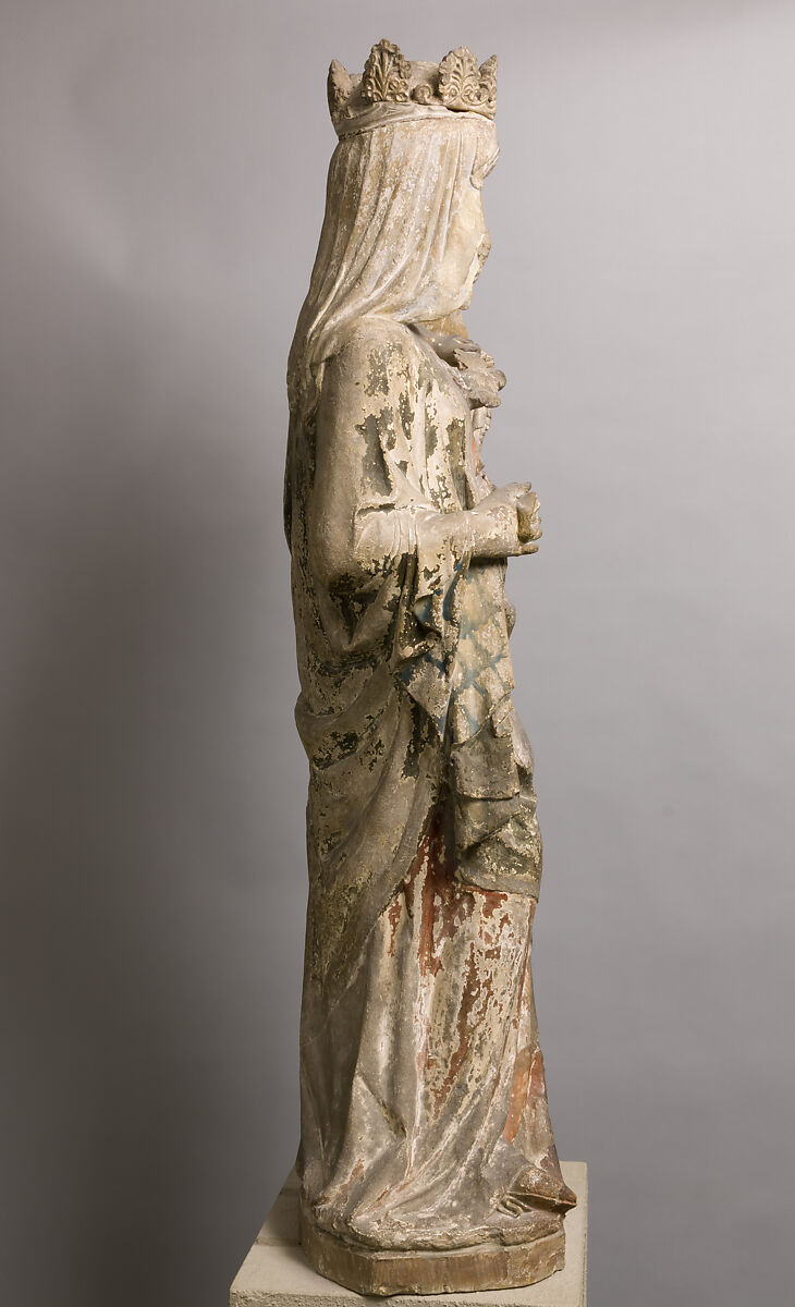 Virgin and Child, Limestone, paint, gilt, French