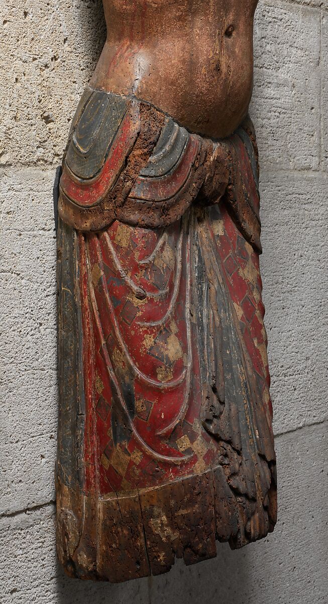 Torso of Christ, Poplar, gesso, paint, and metal leaf, French