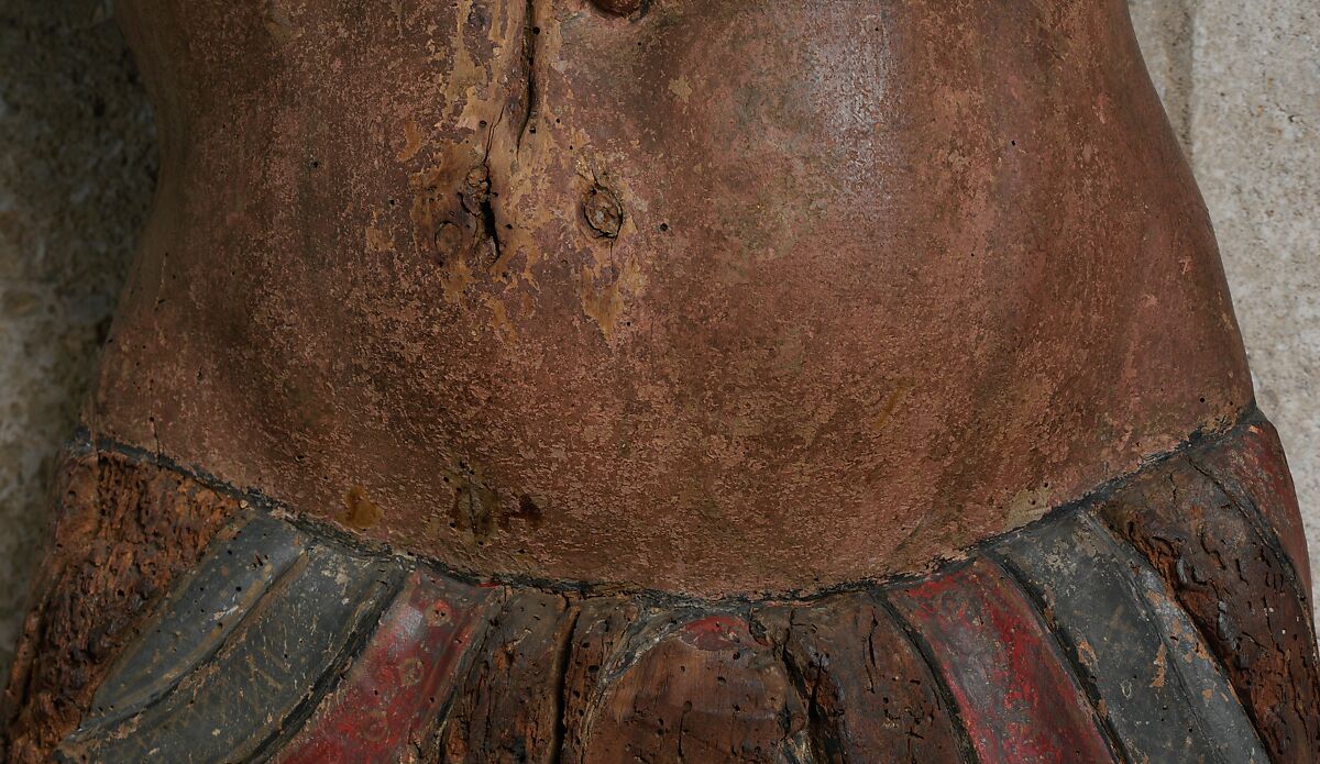 Torso of Christ, Poplar, gesso, paint, and metal leaf, French
