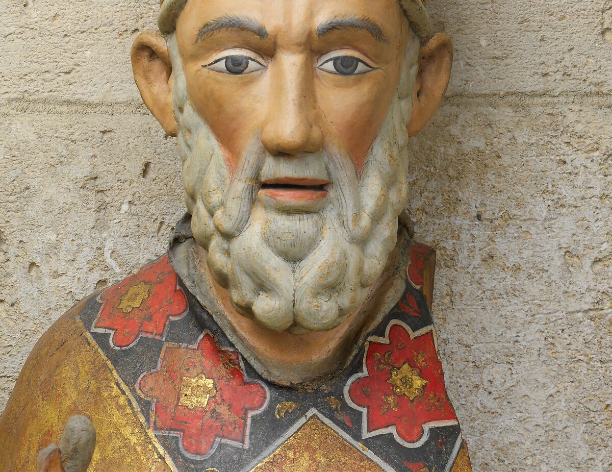 Blessing Bishop (Saint Nicholas of Bari), Poplar, with paint and gilding, Italian