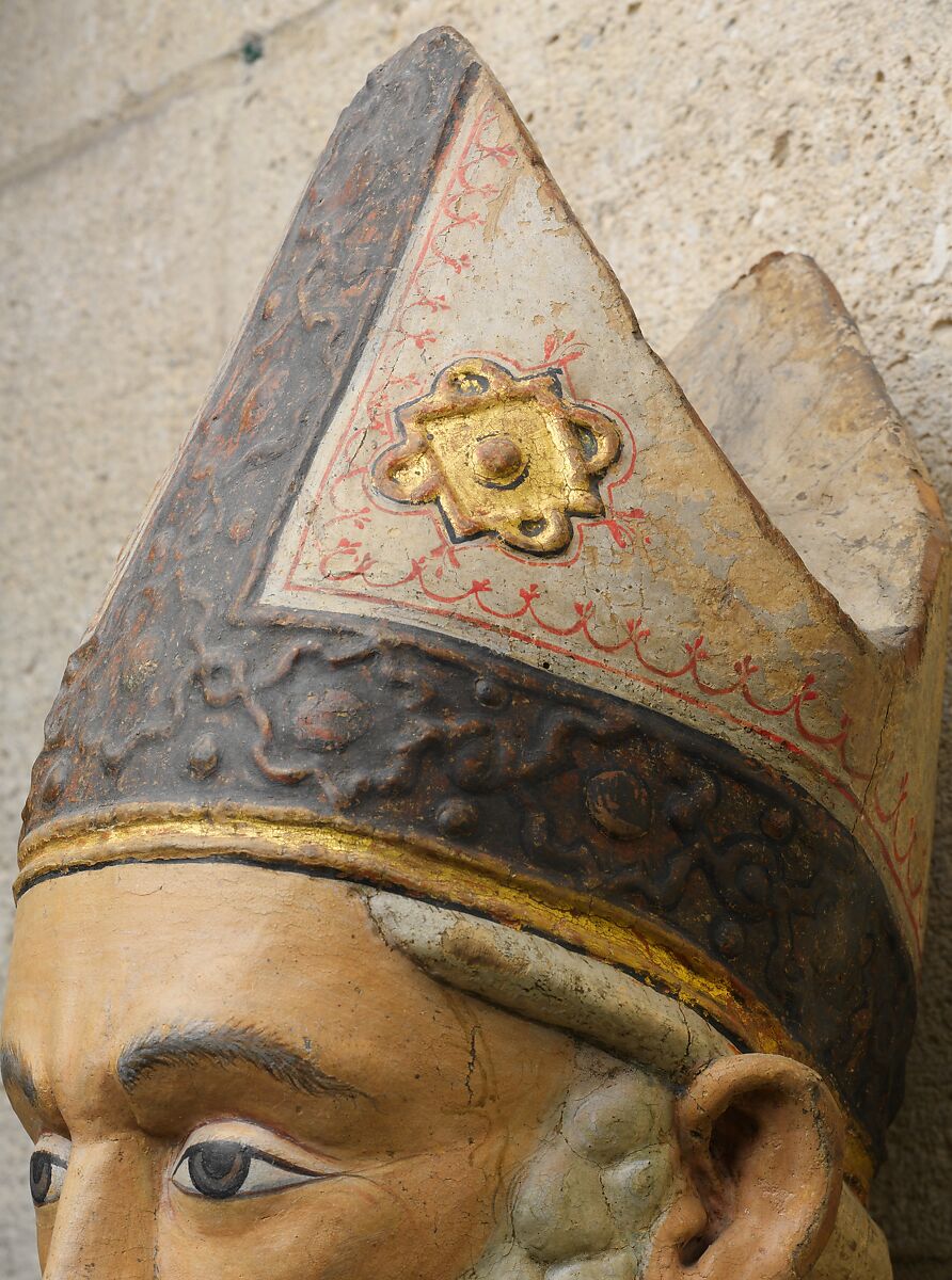 Blessing Bishop (Saint Nicholas of Bari), Poplar, with paint and gilding, Italian