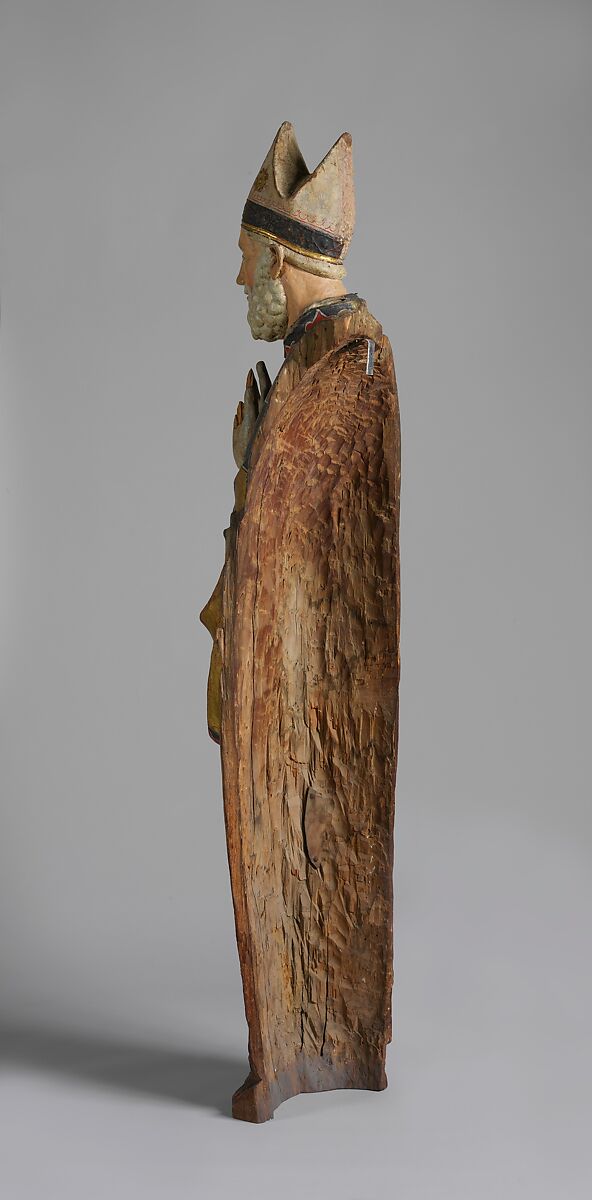 Blessing Bishop (Saint Nicholas of Bari), Poplar, with paint and gilding, Italian