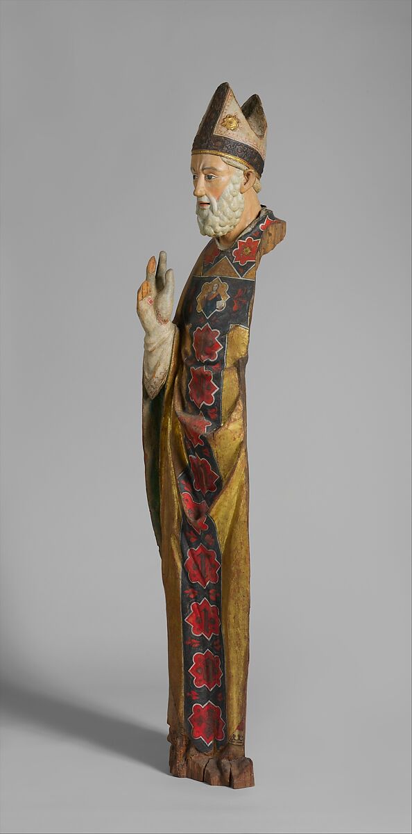 Blessing Bishop (Saint Nicholas of Bari), Poplar, with paint and gilding, Italian