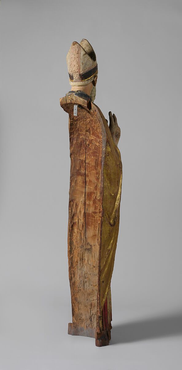 Blessing Bishop (Saint Nicholas of Bari), Poplar, with paint and gilding, Italian