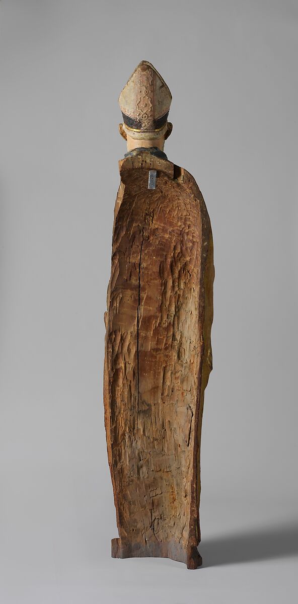 Blessing Bishop (Saint Nicholas of Bari), Poplar, with paint and gilding, Italian