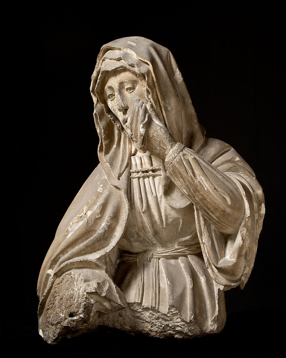 Mourning Female from an Entombment Group, Limestone, French 