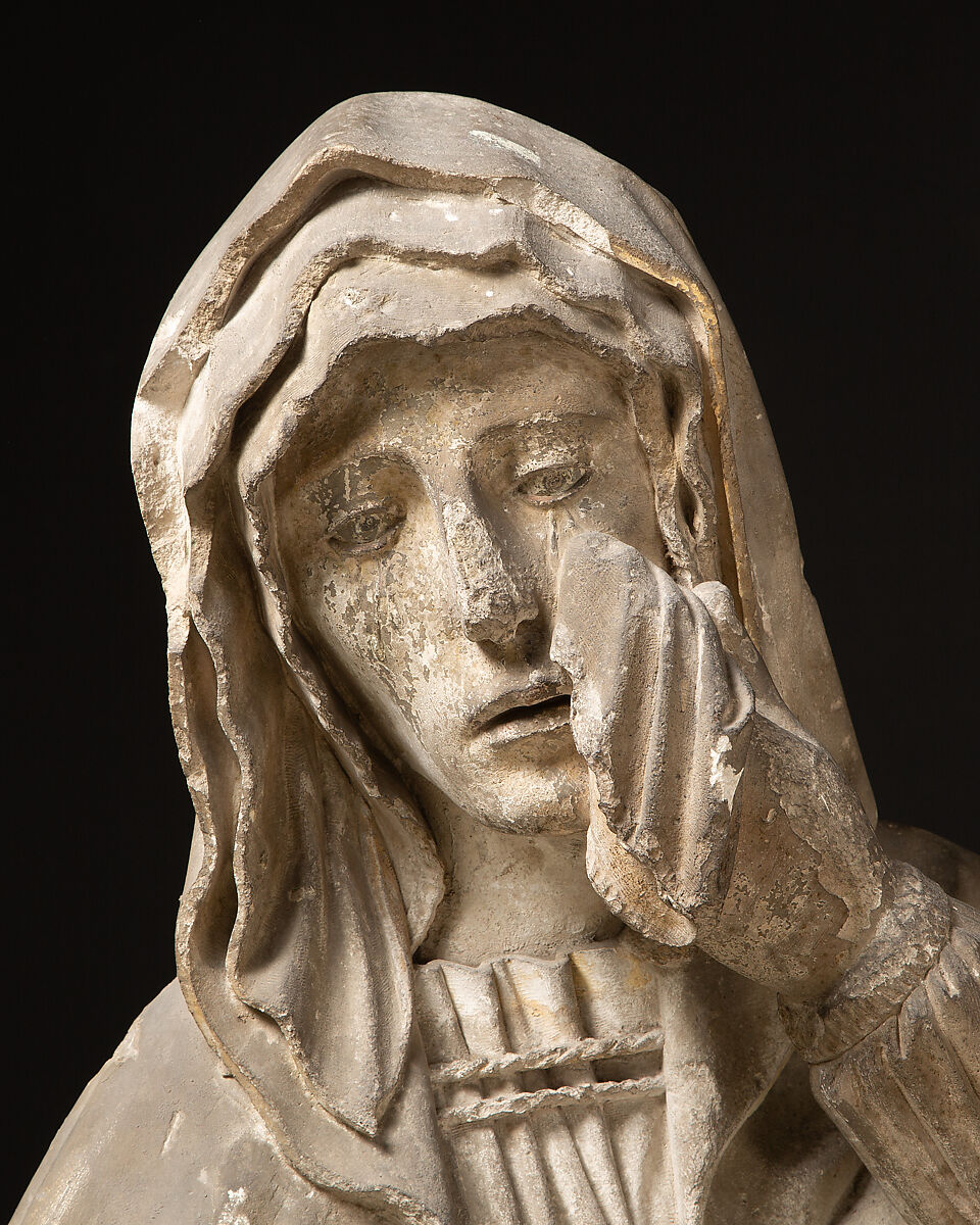 Mourning Female from an Entombment Group, Limestone, French