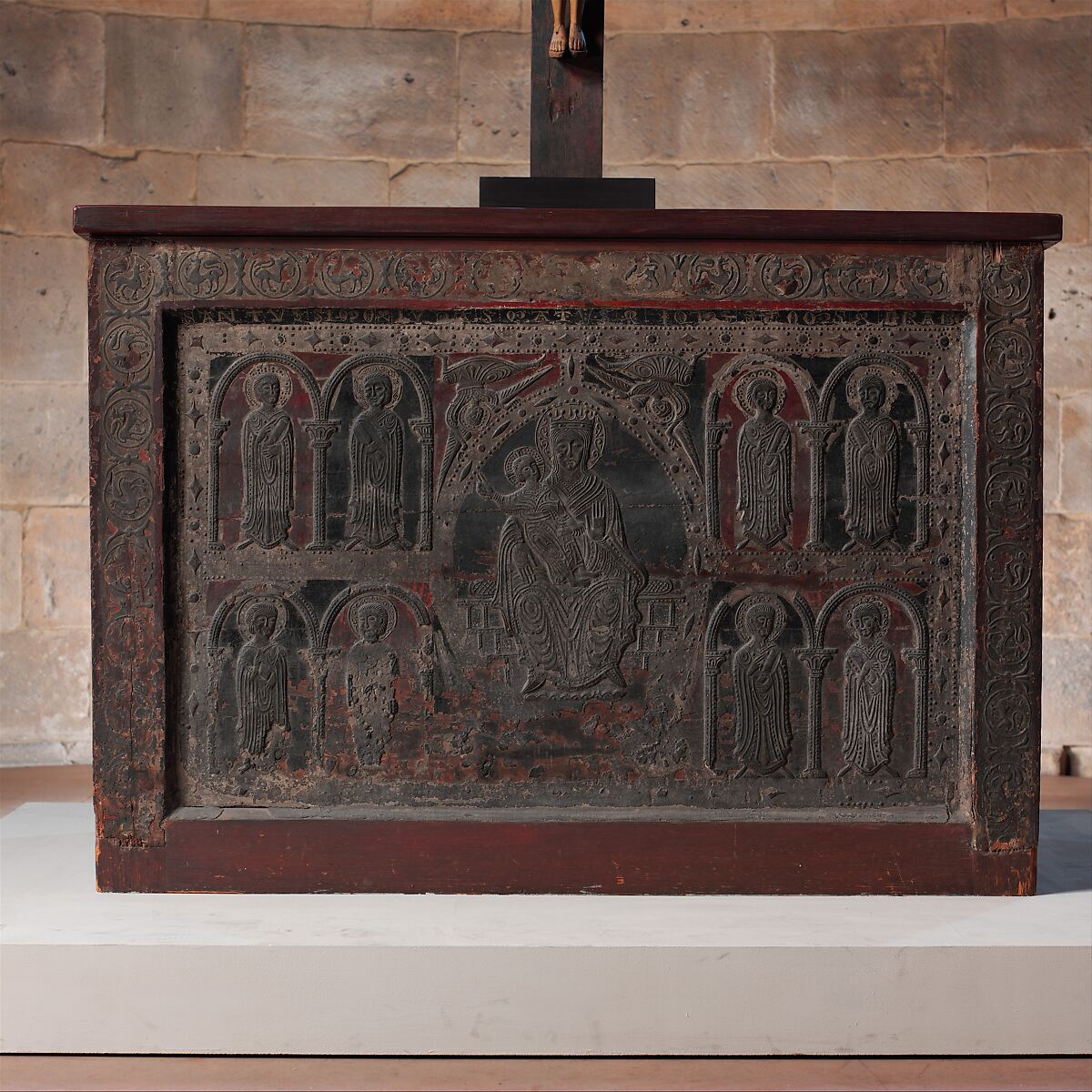 Altar Frontal, Wood with gesso, canvas, paint, Catalan 