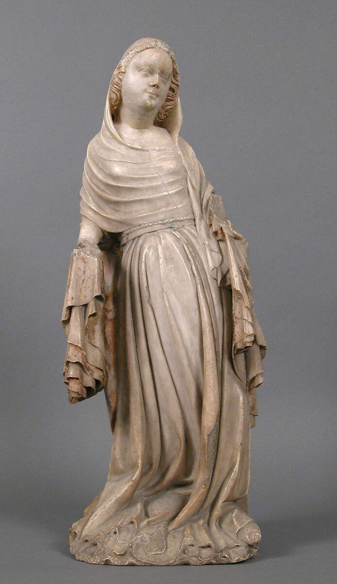 Virgin, Joan Avesta  Spanish, Alabaster, traces of gilt, paint, French