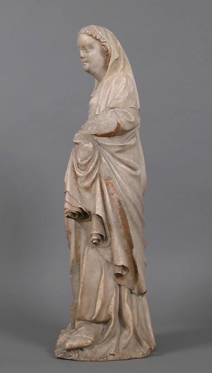 Virgin, Joan Avesta (Spanish, active Catalonia and southwest France, 1355–1390), Alabaster, traces of gilt, paint, French