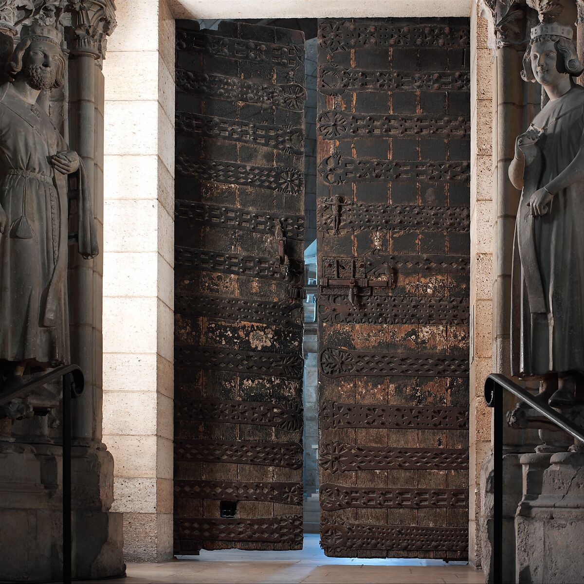 One of Two Doors with Ironwork, Oak and iron, French or Spanish