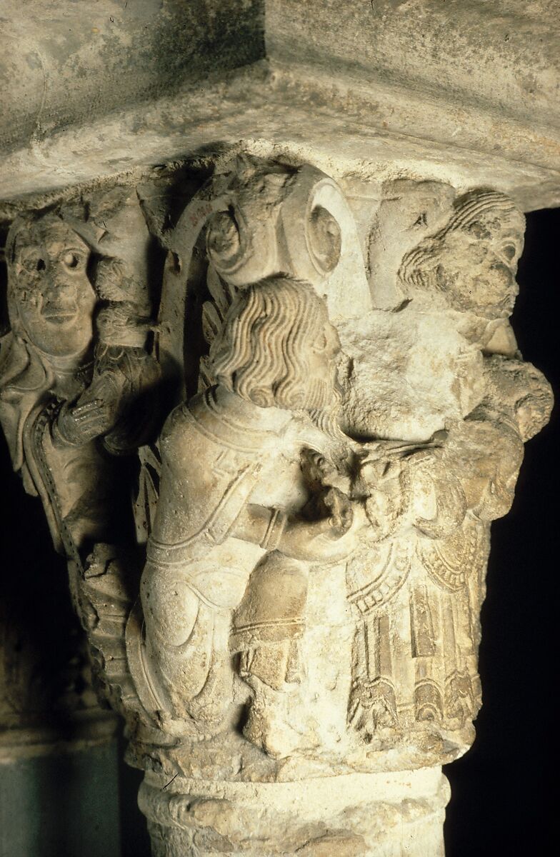 Capital with the Presentation of Christ in the Temple (from Saint-Guilhem Cloister), Limestone, French