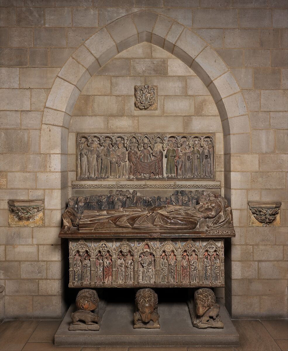 Tomb of Ermengol VII, Count of Urgell, Limestone, traces of paint, Catalan