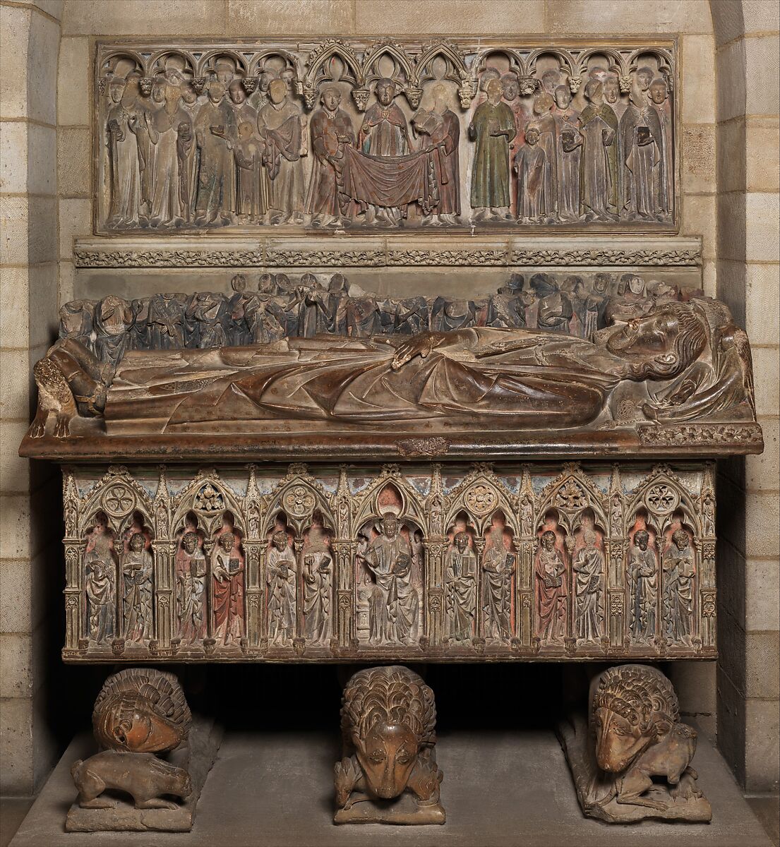 Tomb of Ermengol VII, Count of Urgell, Limestone, traces of paint, Catalan