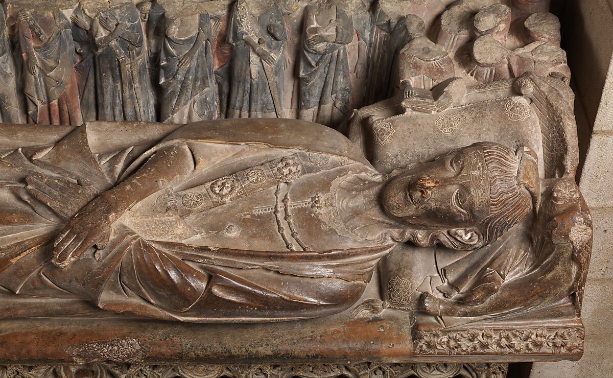 Tomb of Ermengol VII, Count of Urgell, Limestone, traces of paint, Catalan