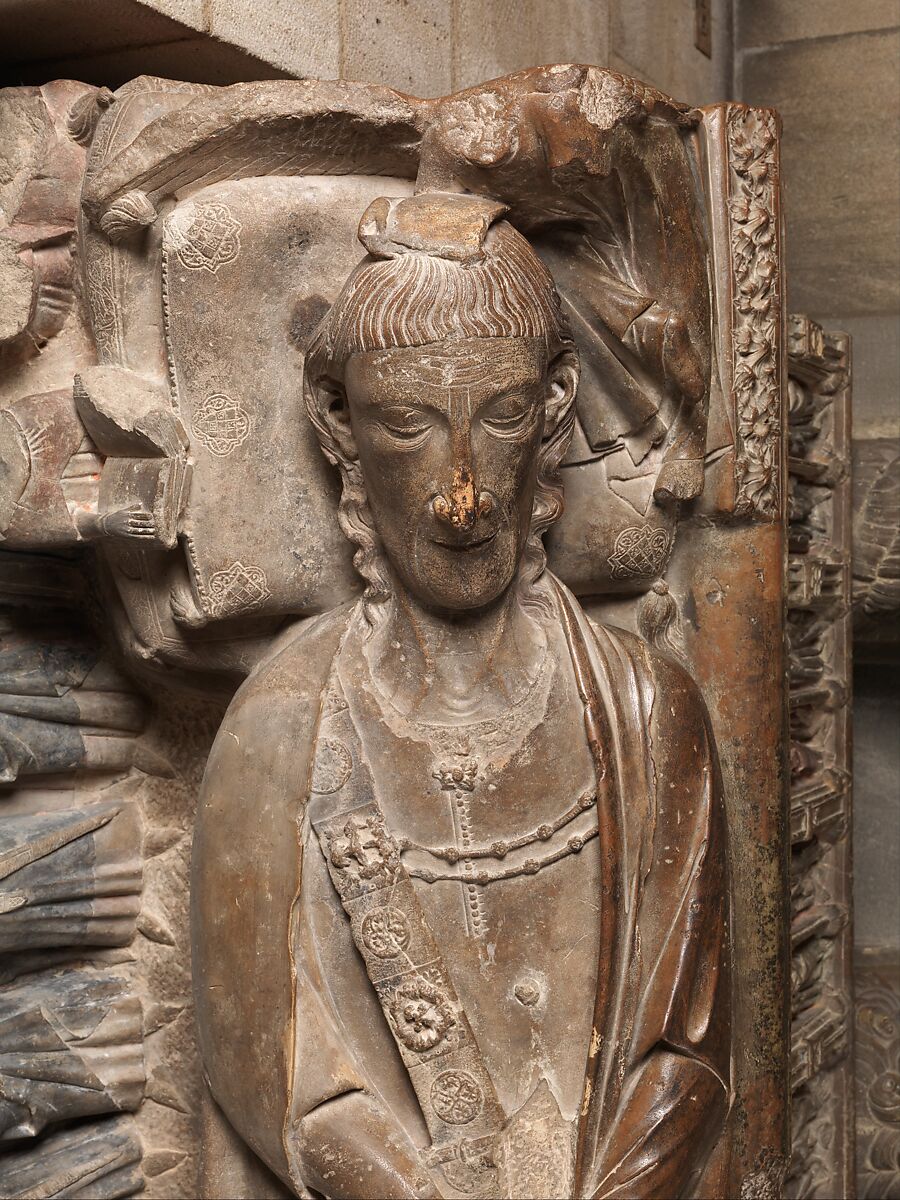 Tomb of Ermengol VII, Count of Urgell, Limestone, traces of paint, Catalan