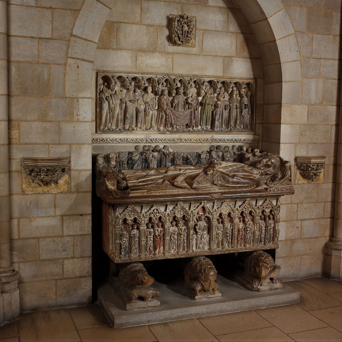 Tomb of Ermengol VII, Count of Urgell, Limestone, traces of paint, Catalan