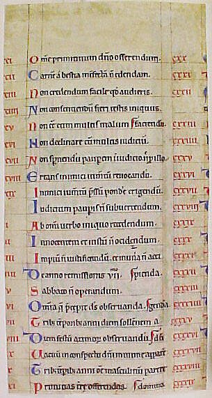 Manuscript Illumination with Initial H, from a Bible, Tempera and gold on parchment, French