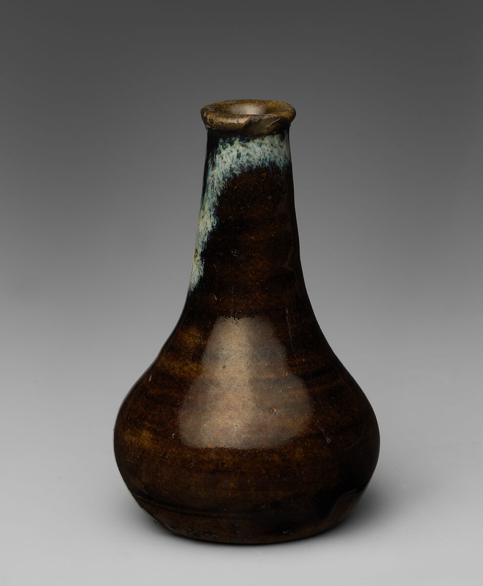 Miniature Vase, Pottery covered glaze (Bizen ware, Imbe style), Japan