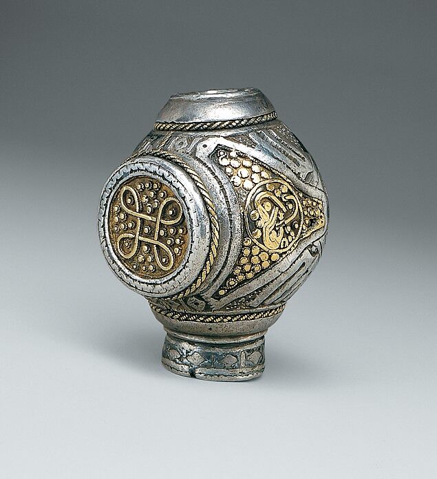 Terminal for an Open Ring Brooch, Silver, gold, and niello, Viking 