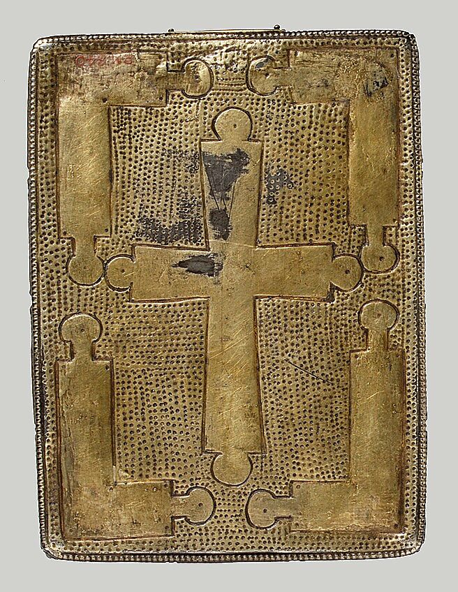 The Fieschi Morgan Staurotheke, Gilded silver, gold, enamel worked in cloisonné, and niello, Byzantine