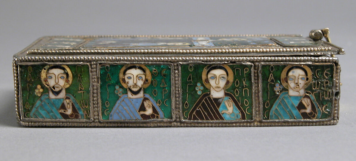 The Fieschi Morgan Staurotheke, Gilded silver, gold, enamel worked in cloisonné, and niello, Byzantine