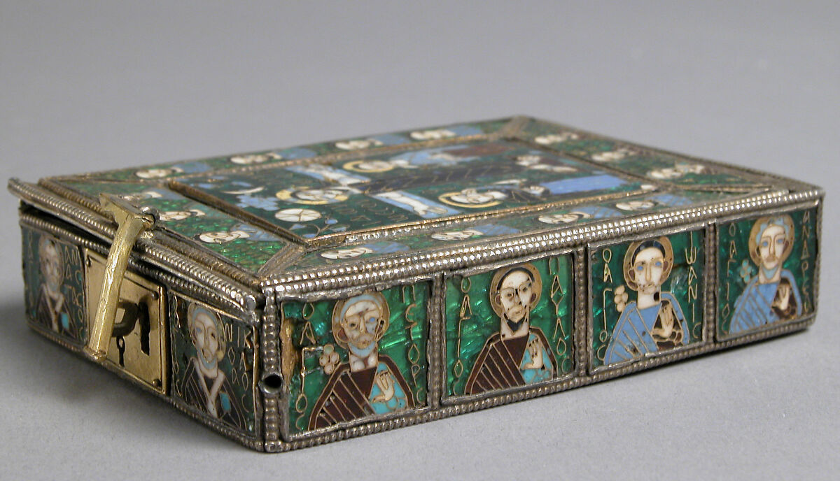 The Fieschi Morgan Staurotheke, Gilded silver, gold, enamel worked in cloisonné, and niello, Byzantine