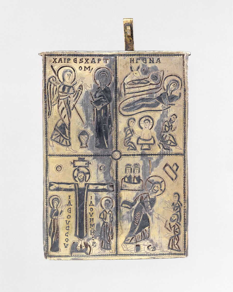 The Fieschi Morgan Staurotheke, Gilded silver, gold, enamel worked in cloisonné, and niello, Byzantine