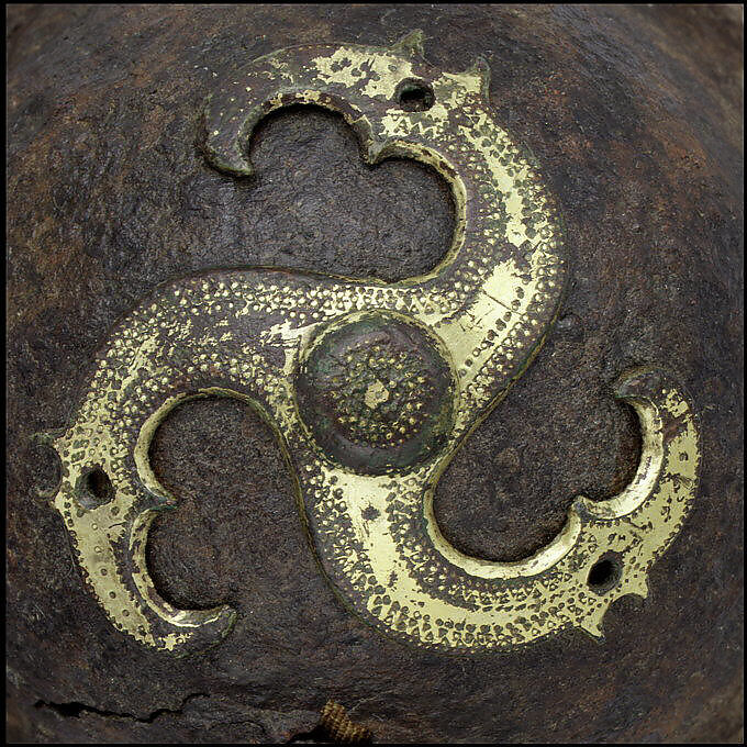 Shield Boss (Umbo), Iron, copper alloy, gold, Western European, Langobardic