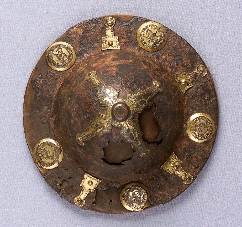 Shield Boss (Umbo), Iron, copper alloy, gold, Western European, Langobardic 