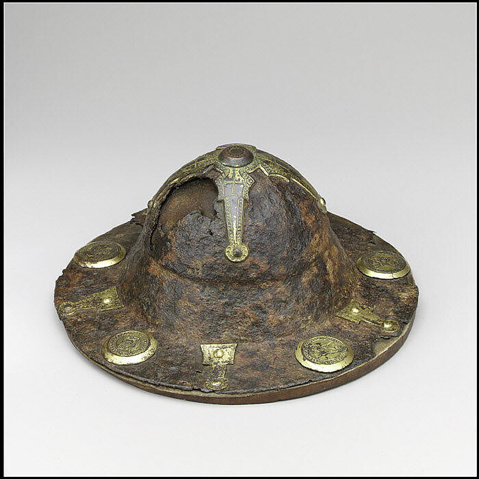 Shield Boss (Umbo), Iron, copper alloy, gold, Western European, Langobardic