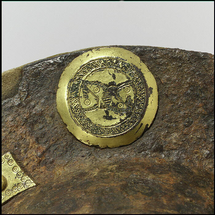 Shield Boss (Umbo), Iron, copper alloy, gold, Western European, Langobardic