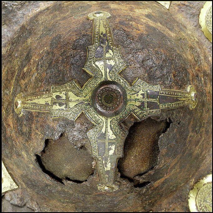Shield Boss (Umbo), Iron, copper alloy, gold, Western European, Langobardic