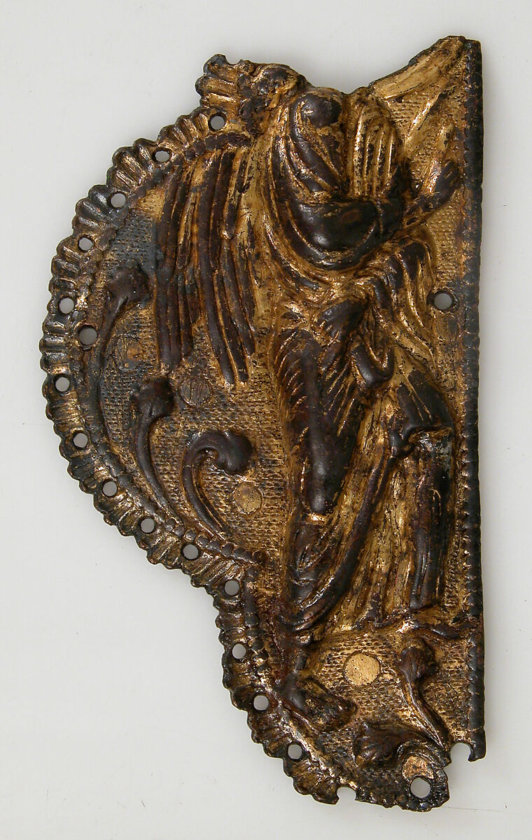 Morse Fragment with the Archangel Gabriel, Copper, gilt, French 