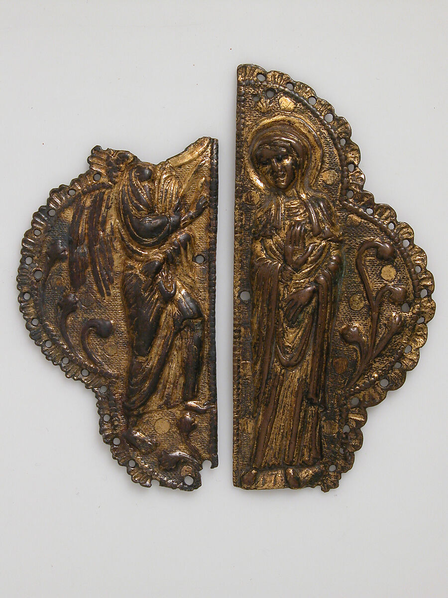 Morse Fragment with the Archangel Gabriel, Copper, gilt, French