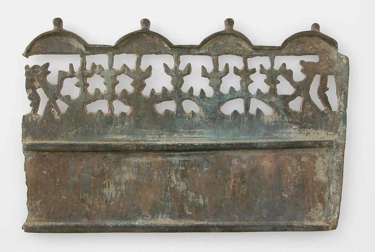 Panel from a Choros (lighting frame), Cast copper alloy, Byzantine