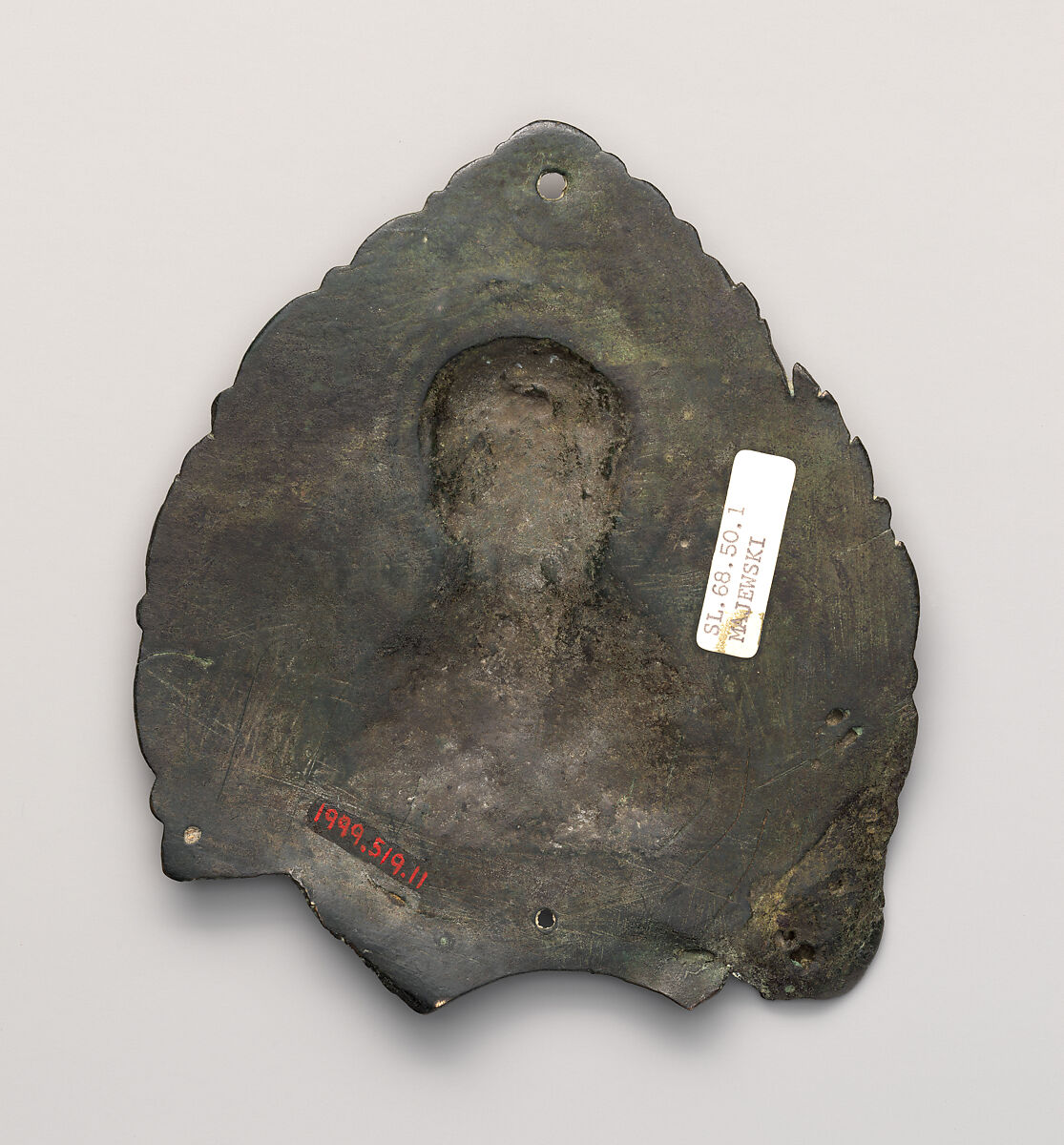 Censer Handle with Virgin Orant, Cast copper alloy, Byzantine