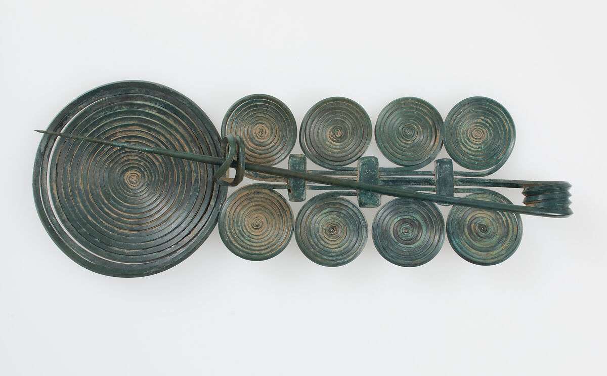 Large Brooch with Spirals, Bronze, European