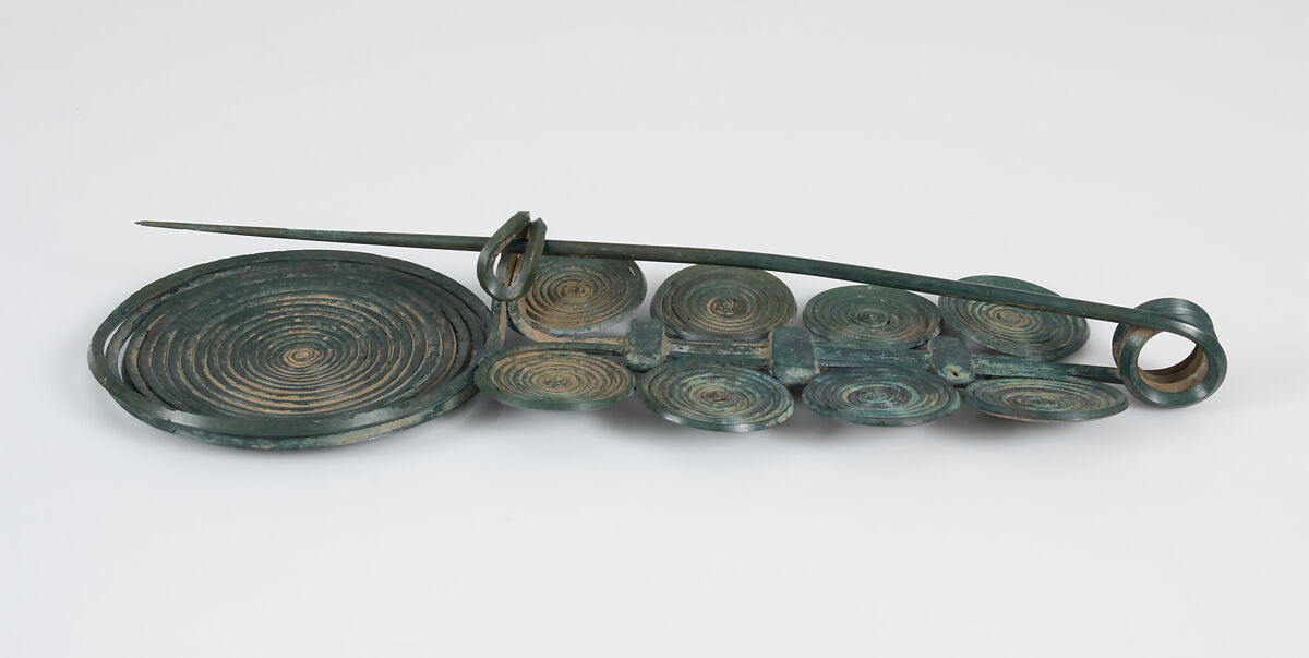 Large Brooch with Spirals, Bronze, European