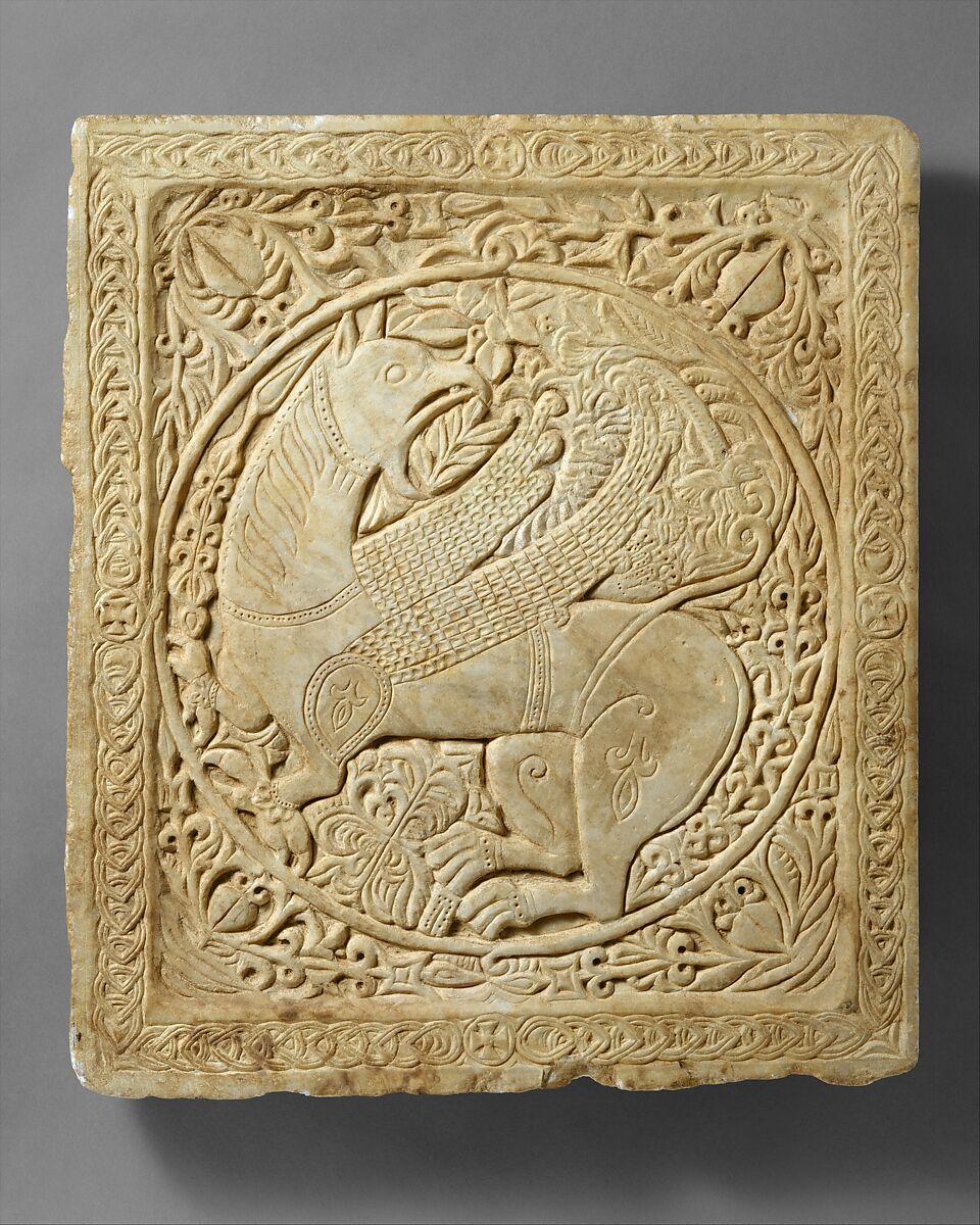 Panel with a Griffin, Marble, Byzantine 