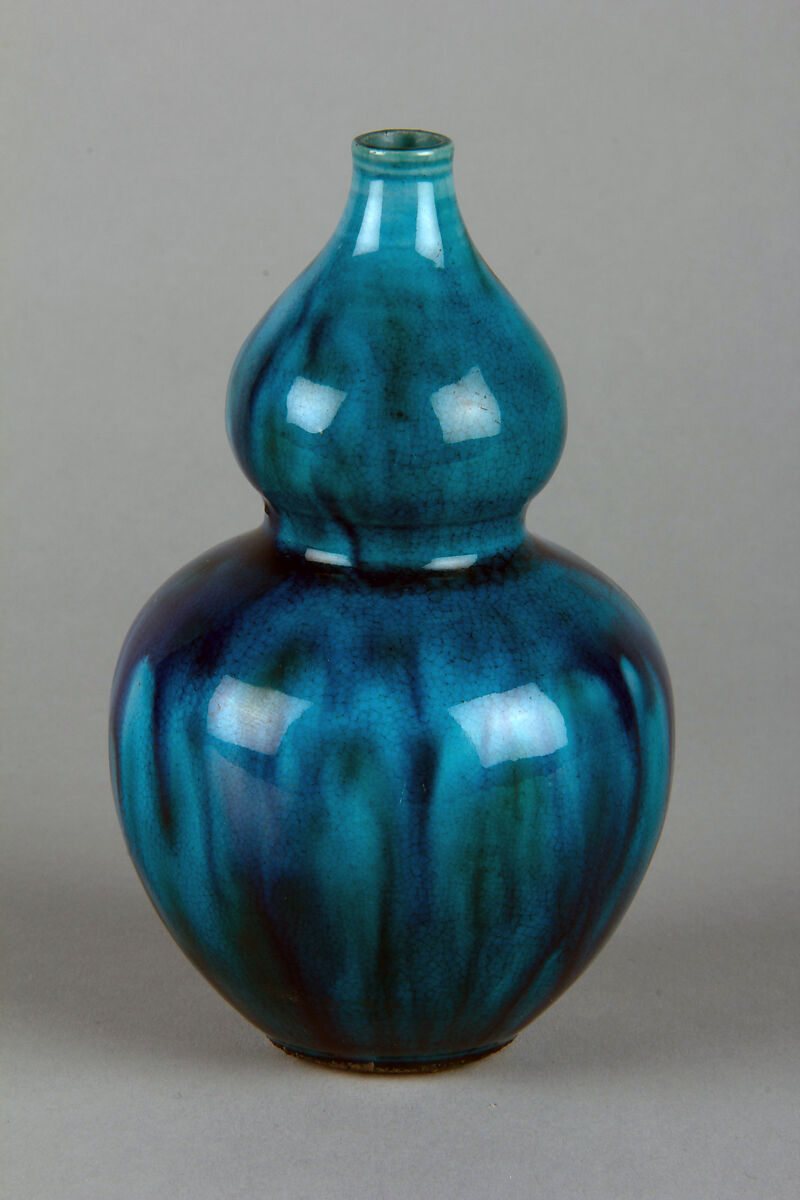 Double gourd bottle, Porcelain with turqoise glaze (Jingdezhen ware), China 