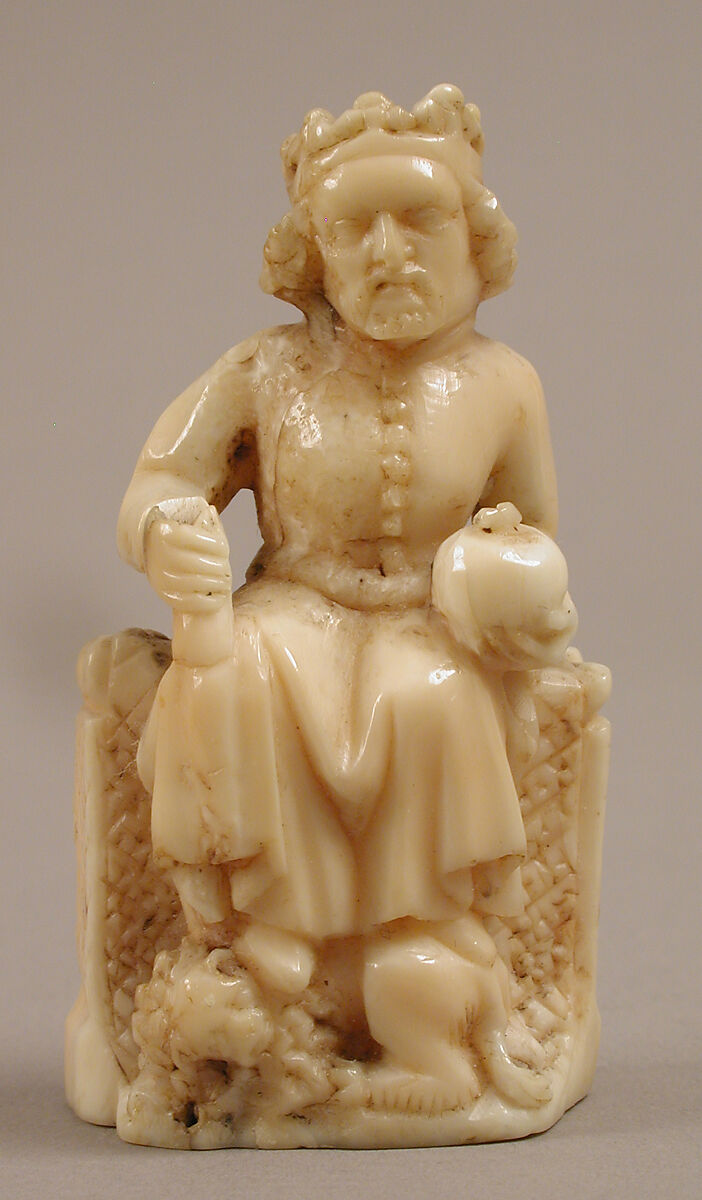 Chess Piece in the Form of a King, Walrus ivory, German