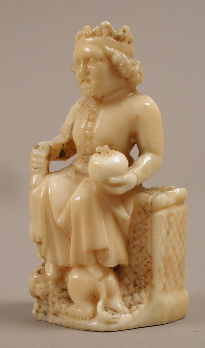 Chess Piece in the Form of a King, Walrus ivory, German