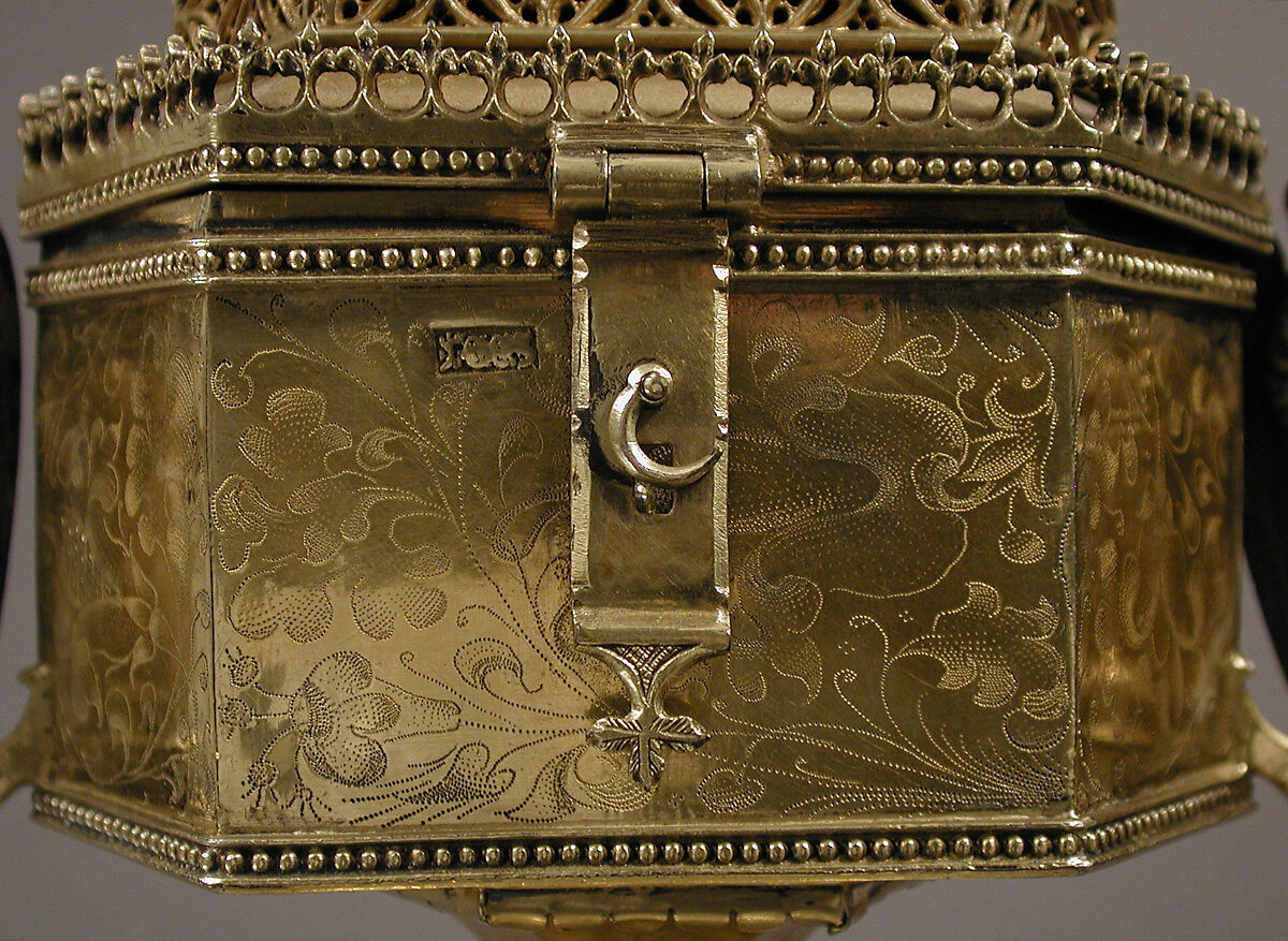 Footed Pyx, Silver, silver-gilt with opaque enamel, Spanish (?)