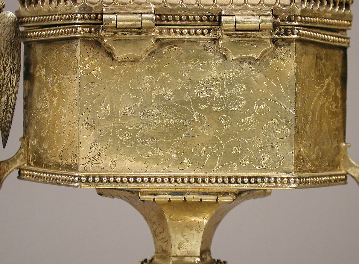 Footed Pyx, Silver, silver-gilt with opaque enamel, Spanish (?)