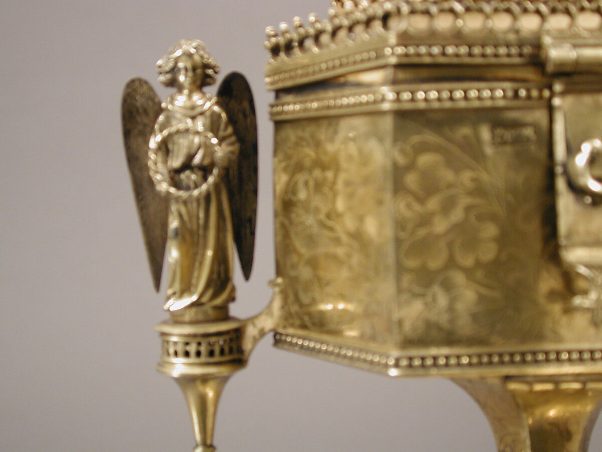 Footed Pyx, Silver, silver-gilt with opaque enamel, Spanish (?)