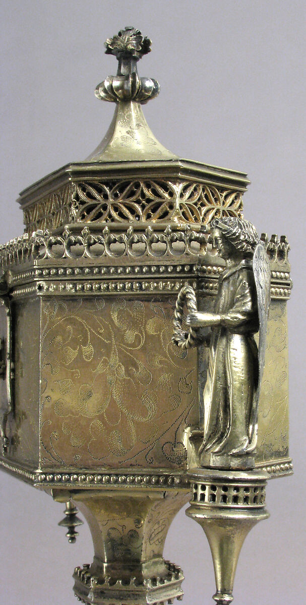 Footed Pyx, Silver, silver-gilt with opaque enamel, Spanish (?)