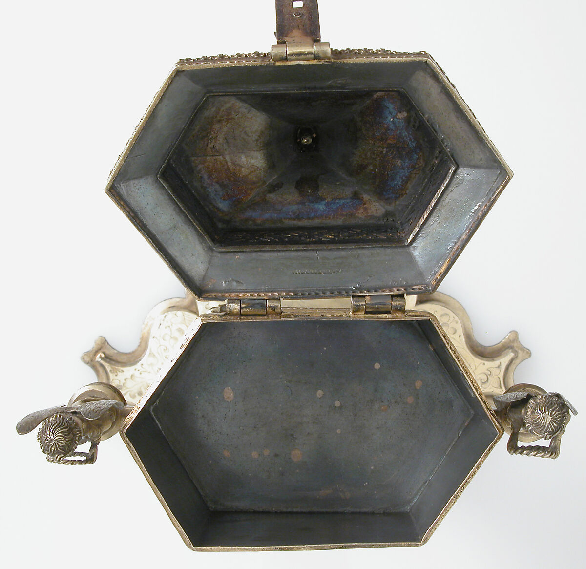 Footed Pyx, Silver, silver-gilt with opaque enamel, Spanish (?)