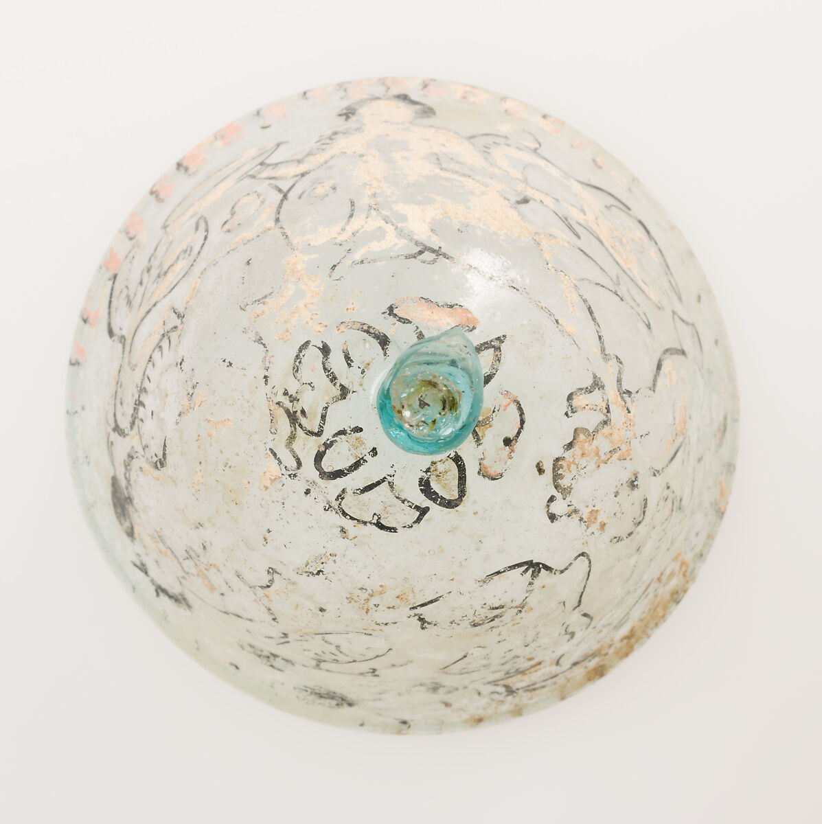 Goblet, Glass with vitreous paint, Coptic